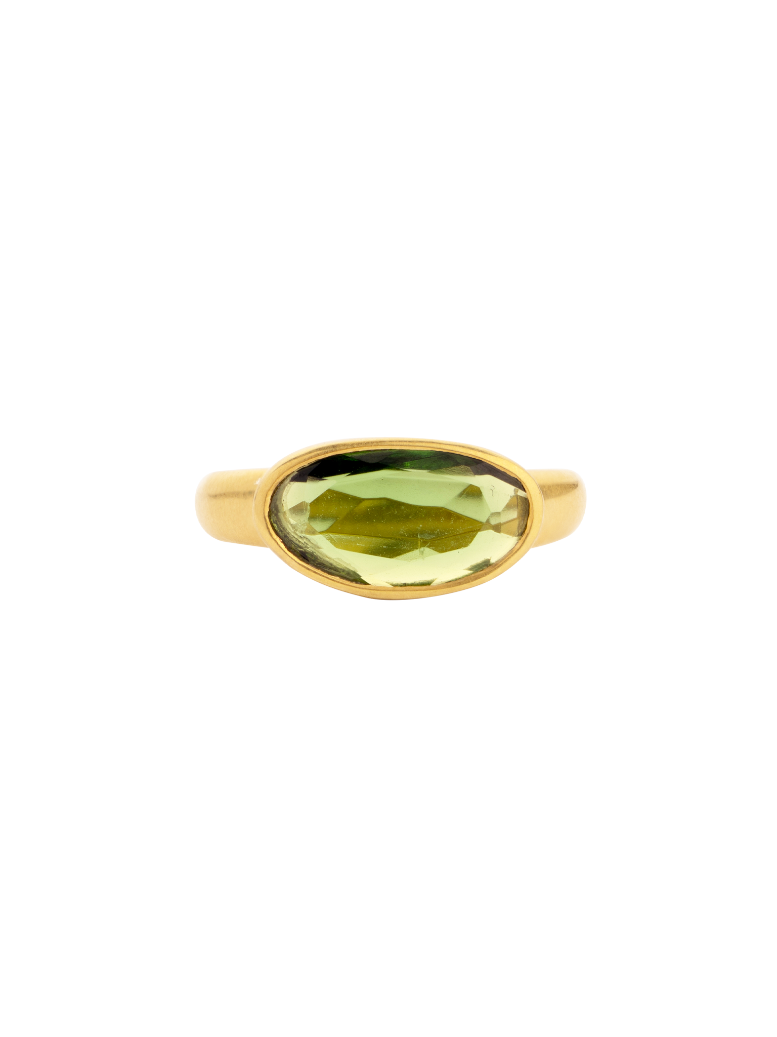 18K Gaia Medium greek ring green tourmaline